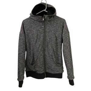 Lululemon Embrace Reversible Hoodie Luscious Giant Herringbone Black Heather 10